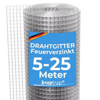 Produktbild von KrapTrap Volierendraht verzinktes Drahtgitter 19x19mm 1m x 12m für Vögel Kaninchen und Meerschweinchen Silber