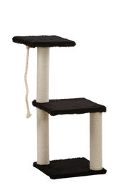Kratzbaum Filou für Katzen Schwarz aus Plüsch und Sisal 36x36x76 cm – Bild 1 von 1