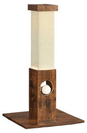 Kratzbaum für Katzen aus Holz und Sisal in Vintage-Braun mit 73 cm Höhe – Bild 1 von 3
