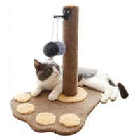 Produktbild von Kratzbaum für Katzen in Pfotenform Dunkelbraun mit Spielzeug CEZ-TOM