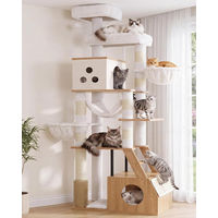 Produktbild von Kratzbaum für Kitten aus Holzspanplatte und Plüsch mit Sisal in Weiß