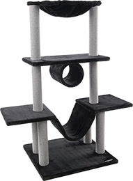 Kratzbaum Hamza Flamingo Schwarz aus Plüsch 60x57x122cm – Bild 1 von 4