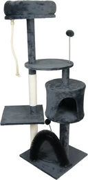 Kratzbaum LASAI von Silvio Design für Katzen in Grau aus Plüsch 117 x 39 x 39 cm – Bild 1 von 4