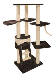 Produktbild von Kratzbaum Luna von Rohrschneider für Katzen in Anthrazit mit Kuschelmulde aus Plüsch