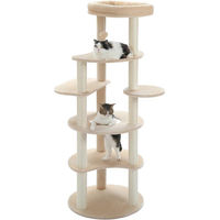 Produktbild von Kratzsäule für große Katzen aus Holz in Beige 154 cm hoch