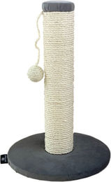 Kratzsäule Samt Grau mit Sisal 45 x 30 x 30 cm – Bild 1 von 2