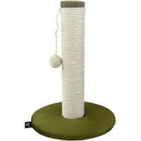 Produktbild von Kratzsäule Samt in Grün mit Plüschbespielung 45 x 30 x 30 cm