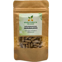 Produktbild von Kräutereck ImmuBalance Kräuterkapseln zur Immunstärkung und Unterstützung bei Allergien für Hunde hypoallergen