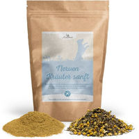 Produktbild von Krauterie Nerven Kräuter sanft für Hunde Beruhigung Pulver ohne tierisches Protein und ohne Farb- & Aromastoffe 1000g