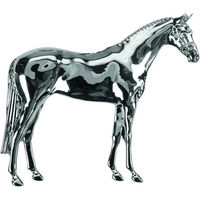 Produktbild von Krawattennadel Umbria Equitazione aus Metall mit stehendem Pferd in Silber und Grau