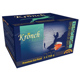 Produktbild von Kronch Katzenfutter Adult Fisch Lachs Huhn glutenfrei 2,25 kg - 3 x 750 g