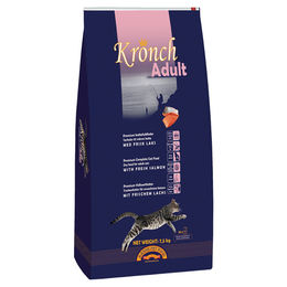 Produktbild von Kronch Katzenfutter Adult Lachs und Huhn glutenfrei 7,5 kg - 10 x 750 g
