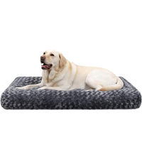 Produktbild von KSIIA Hundematratte für große Hunde aus Plüsch Waschbar Grau 90x60cm
