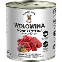 Produktbild von KUCHNIA SZEFA Hund Nassfutter Rind Monoprotein Hypoallergen Stückchen in Sauce 800g