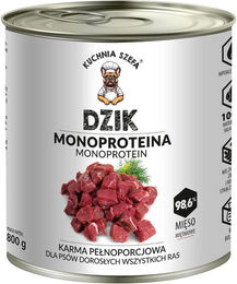 Produktbild von KUCHNIA SZEFA Nassfutter Wildschwein Monoprotein für Hunde 800g