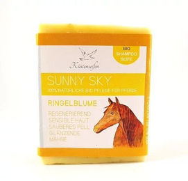 Küstenseifen Manufaktur Bio-Pferdeseife Sunny Sky mit Ringelblume zur Beruhigung empfindlicher Haut und für glänzendes Fell – Bild 1 von 1