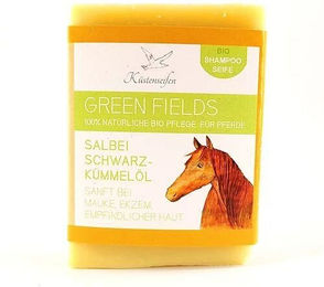 Küstenseifen Manufaktur Greenfields Bio-Pferdeseife mit Schwarzkümmelöl und Salbei 80g – Bild 1 von 1