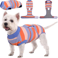 Produktbild von Kuoser Body für Hunde und Katzen nach OP zur Kastration aus Baumwolle XS Orange Blau Bunt
