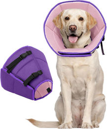 Kuoser Halskrause Leckschutz für Hunde aus Stoff Lila Größe L 34-44cm – Bild 1 von 6