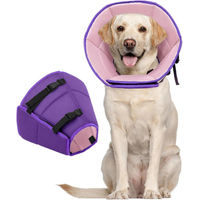 Produktbild von Kuoser Halskrause Leckschutz für Hunde aus Stoff Lila Größe L 34-44cm