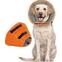 Produktbild von Kuoser Hund Halskrause Leckschutz Schutzkragen aus Stoff Orange XL