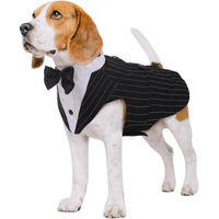 Produktbild von Kuoser Hund Smoking Anzug mit Halstuch Bandana Set Schwarz S-XXL