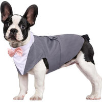 Produktbild von Kuoser Hunde Smoking Anzug mit Halstuch Set Grau S-XXL