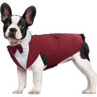 Produktbild von Kuoser Hunde Smoking Anzug mit Halstuch Set Rot S-XXL