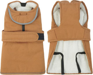 Kuoser Hundemantel Fleecejacke wasserdicht und reflektierend Braun XS-3XL – Bild 1 von 4