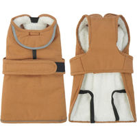 Produktbild von Kuoser Hundemantel Fleecejacke wasserdicht und reflektierend Braun XS-3XL