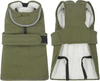 Kuoser Hundemantel Wasserdichte Fleecejacke mit Reflektoren in Grün – Bild 1 von 6