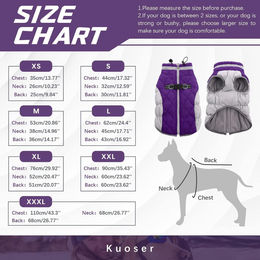 Kuoser Hundemantel Winterjacke mit Fleece in Lila Größe M wasserdicht und reflektierend – Bild 1 von 5