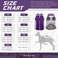 Produktbild von Kuoser Hundemantel Winterjacke mit Fleece in Lila Größe M wasserdicht und reflektierend