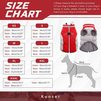 Produktbild von Kuoser Hundemantel Winterjacke mit Fleece und Reflektoren Rot Größe L wasserdicht