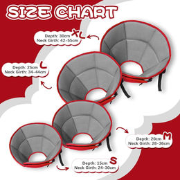 Kuoser Leckschutz Hund Halskrause Schutzkragen aus Kunststoff Rot Größe L – Bild 1 von 4