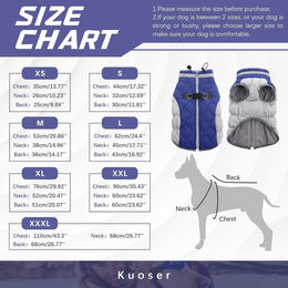 Kuoser Wasserdichter Hundemantel mit Fleece für den Winter in Blau – Bild 1 von 6