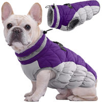 Produktbild von Kuoser Wasserdichter Hundemantel Winterjacke mit Fleece und Reflektoren Lila XS