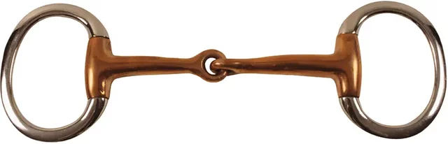 Produktbild von Kupfer-Olivenmors für Pferde mit flachen Ringen von Umbria Equitazione in Gold und Braun