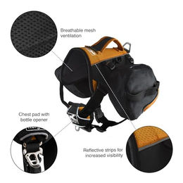 Kurgo Baxter Hunderucksack mit Geschirr für große Rassen Schwarz/Orange Größe L – Bild 1 von 7