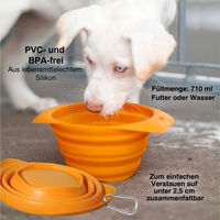 Produktbild von Kurgo Collaps-A-Bowl Reisenapf aus Silikon für Hunde Blau 710 ml - 700 ml