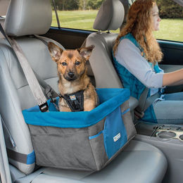 Kurgo Heather Hunde-Autositz Sitzerhöhung wasserabweisend Blau Grau – Bild 1 von 7