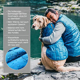 Kurgo Loft Reversible Hundemantel Wasserabweisend mit Reflektierendem Rand Blau Türkis Größe L – Bild 1 von 5