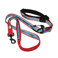Produktbild von Kurgo Quantum 6-in-1 Handsfree Joggingleine für Hunde mit verstellbarem Taillengürtel und Reflektoren in Rot/Blau