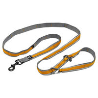 Produktbild von Kurgo Quantum 6-in-1 Hundeleine aus Nylon in Schwarz/Orange, 2 m, wasserabweisend