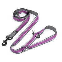 Produktbild von Kurgo Quantum Leash 2.0 Hundeleine 6-in-1 Joggingleine verstellbar violett lila grau - 1 Stk.