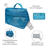 Produktbild von Kurgo RSG Hydration Flask Wasserflaschenbeutel für Hunde Blau - 355 ml