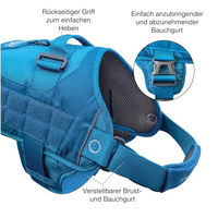 Produktbild von Kurgo RSG Townie Hundegeschirr für große Rassen aus Nylon in Blau, Größe L - 1 Stk.