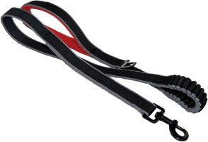 Kurgo Springback Hundeleine stoßdämpfende Joggingleine wasserabweisend Schwarz/Rot 122 cm - 1 Stk. – Bild 1 von 8