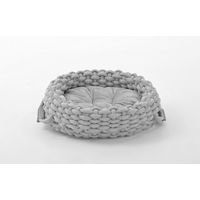 Produktbild von Kuschelnest ROPE Katzenbett rund in Grau mit Animal-Design aus Polyester