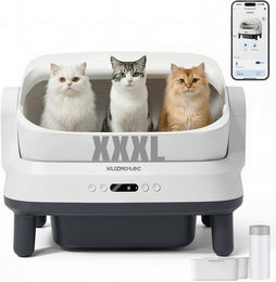 KuzmoTec Selbstreinigende Katzentoilette XXL mit App-Steuerung und Geruchssperre für Katzen 1,5-16kg Weiß – Bild 1 von 5